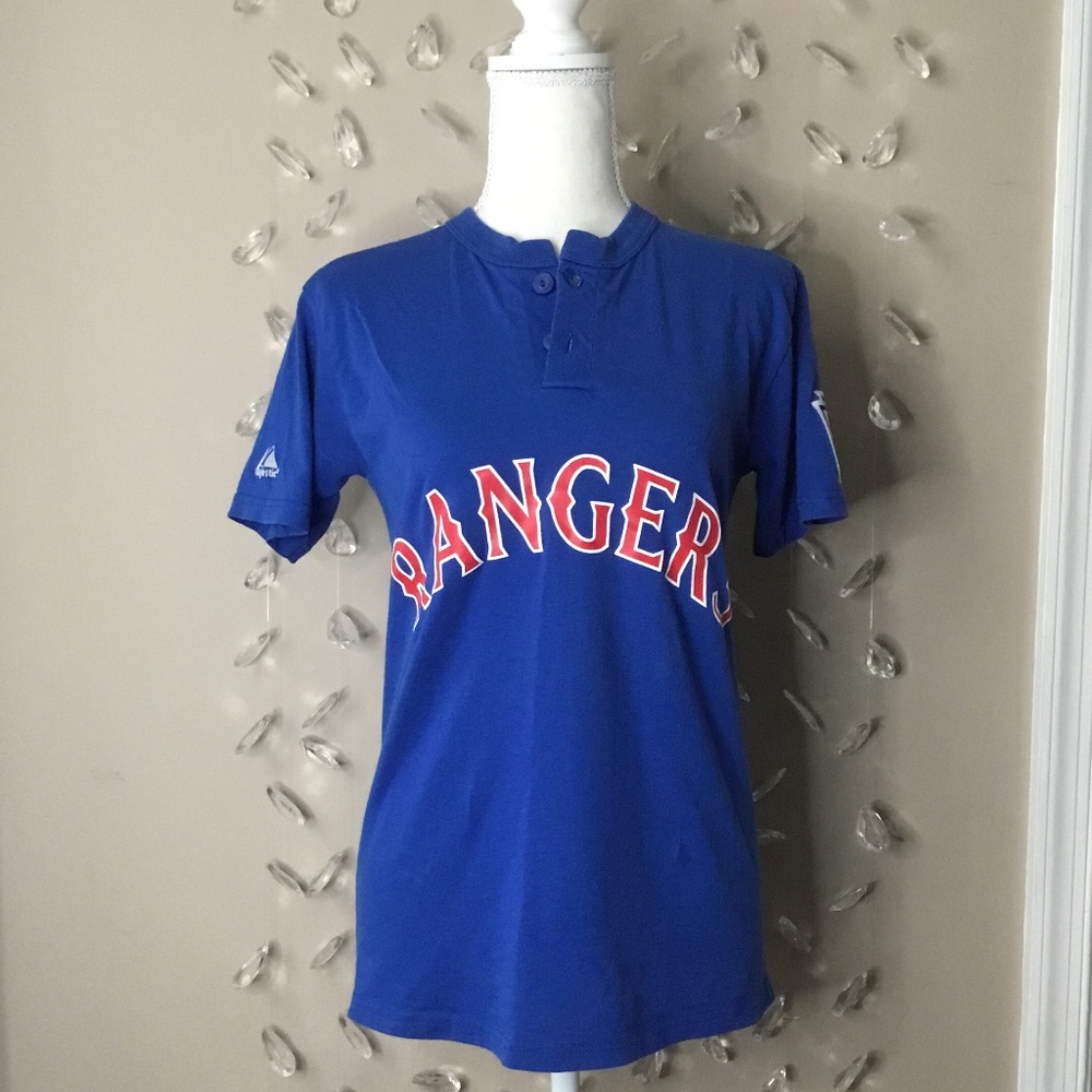 Vintage Rangers Majestic Little League Shirt Gem